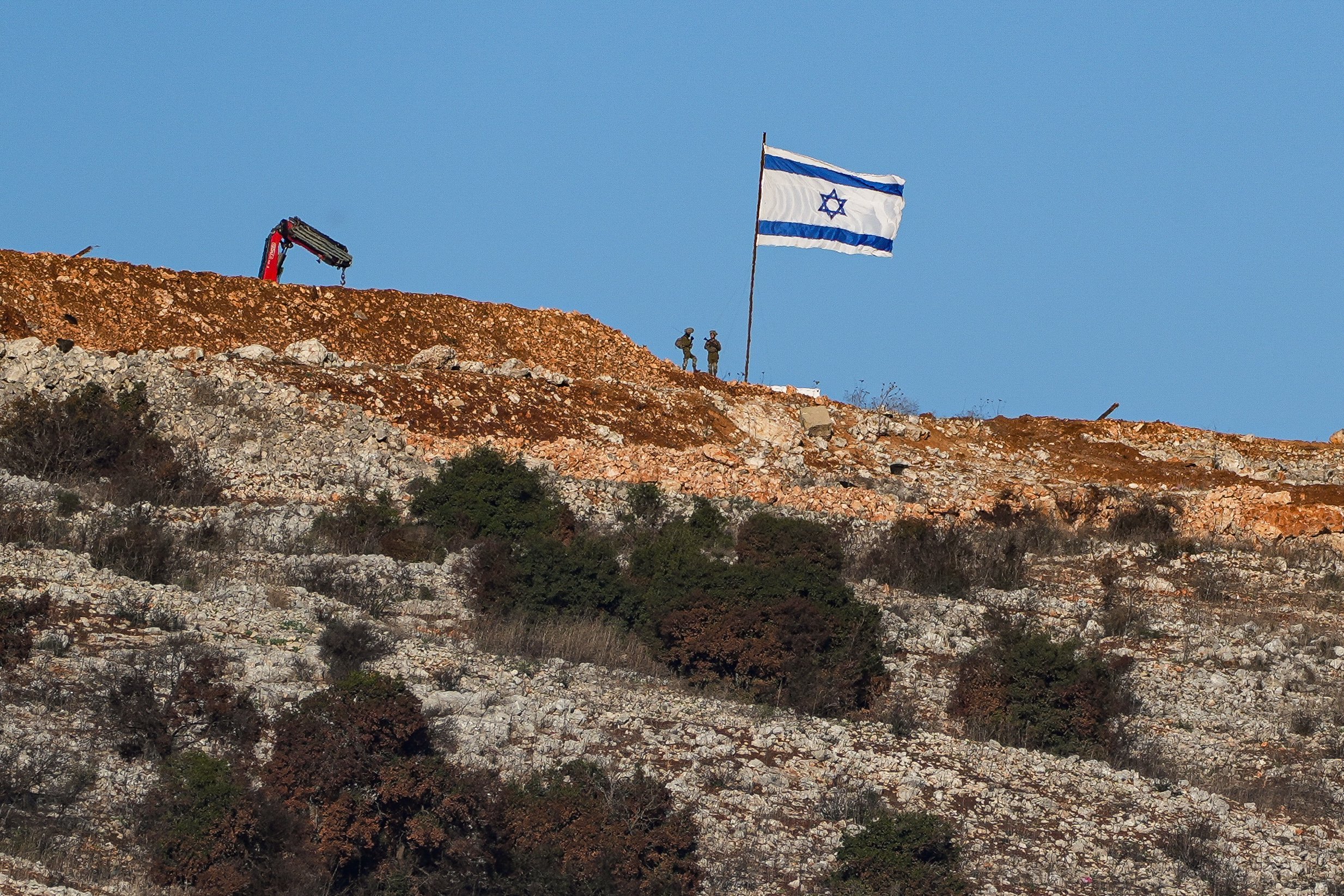 Israeli soldiers working on the Israeli border with Lebanon, northern Israel, on December 1, 2024 Israeli soldiers working on the Israeli border with Lebanon, northern Israel, on December 1, 2024
